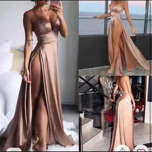Tan medium sized silky dress